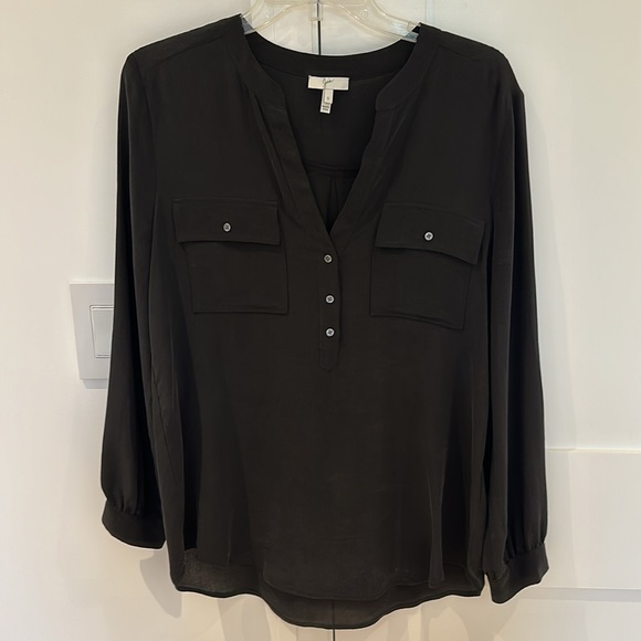 NWOT JOIE 'Pauline' Silk Blouse in Caviar Size Small - Picture 5 of 7